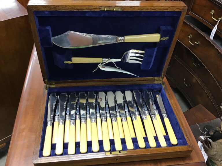 Canteen of Silverplate Fish Cutlery