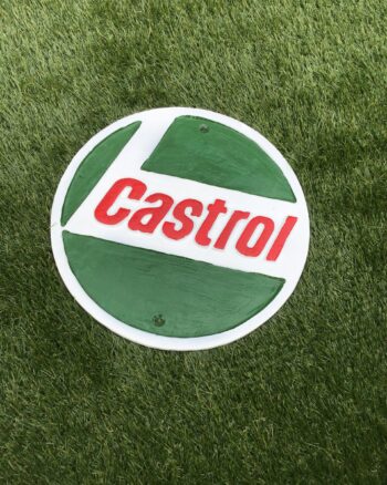 Cast Iron Round Castrol Plaque