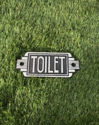 Cast Iron Art Deco Toilet Sign