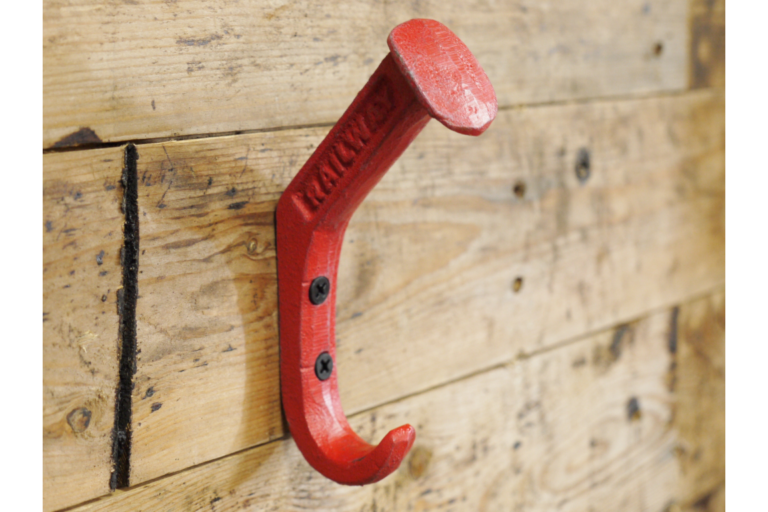 Cast Iron Railway Coat Hook (red)