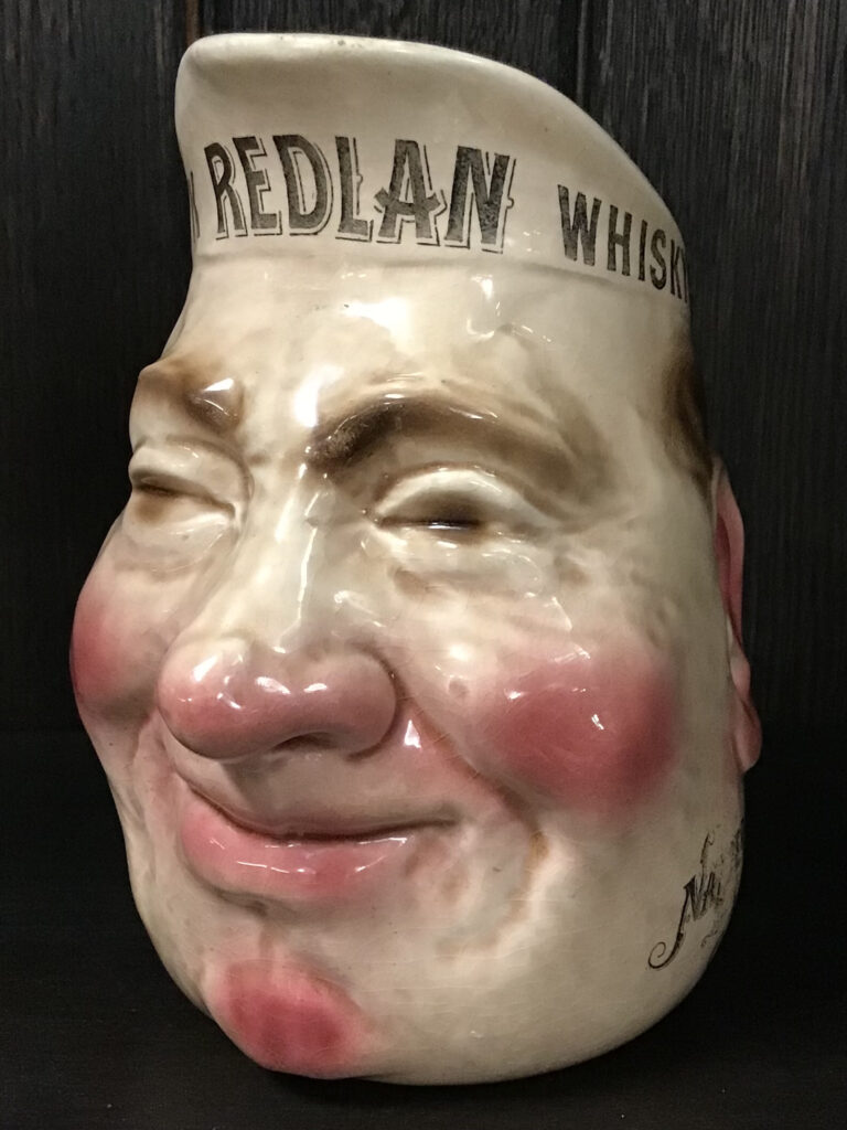 Nalder & Collyers Redlan Whisky Character Jug (Crack in Handle) [w257]