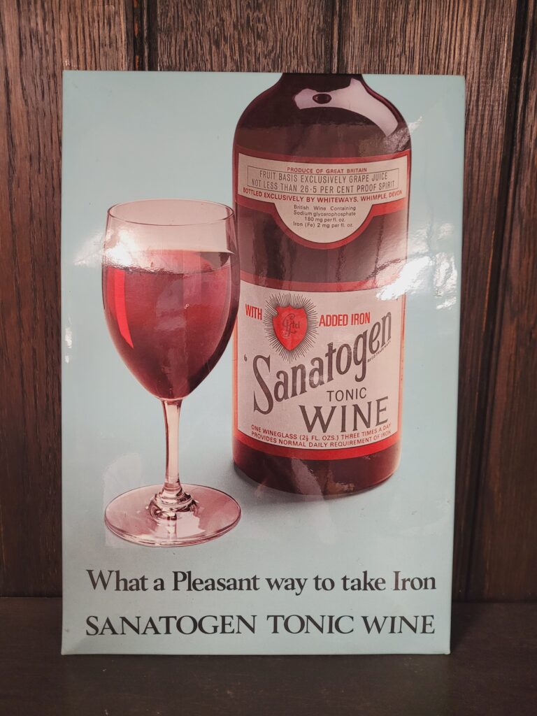 Sanatogen Tonic Wine Celluloid Sign [w307]