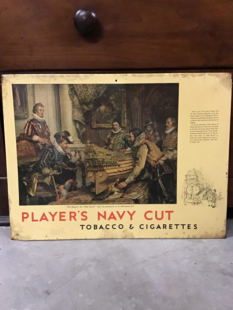 PLAYER'S NAVY CUT Celluloid & Tin Advertising Sign [w340]