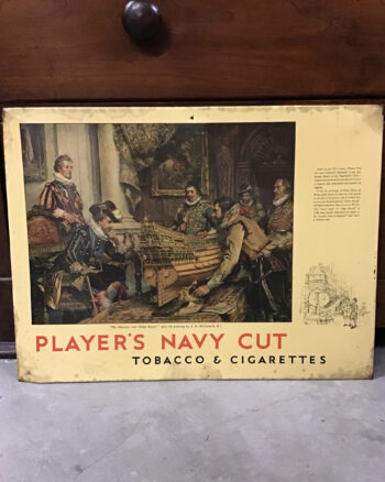 PLAYER’S NAVY CUT Celluloid & Tin Advertising Sign [w340]