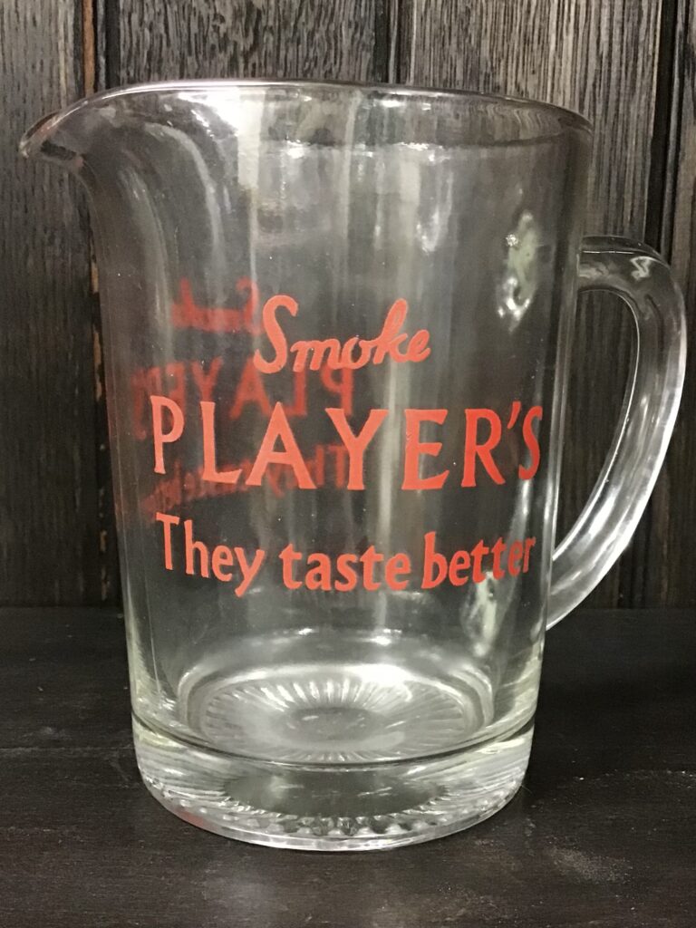 1950s Player's Glass Jug [w275]