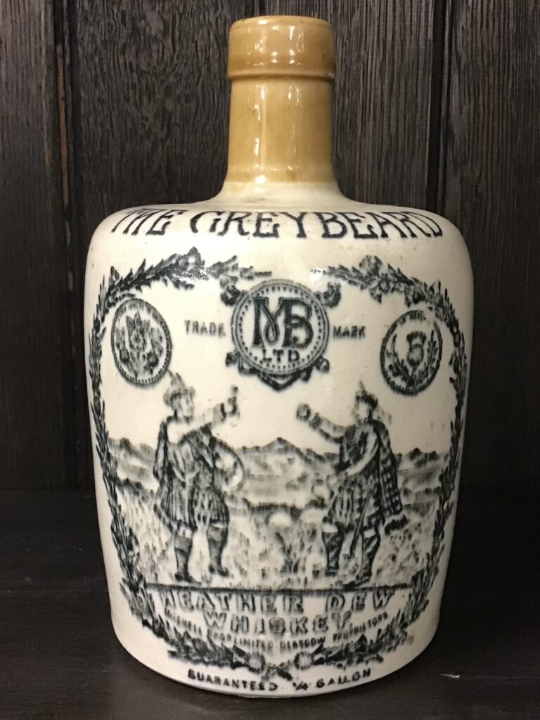 Heather Dew Scotch Whisky "The Greybeard" Stoneware Flagon [w266]