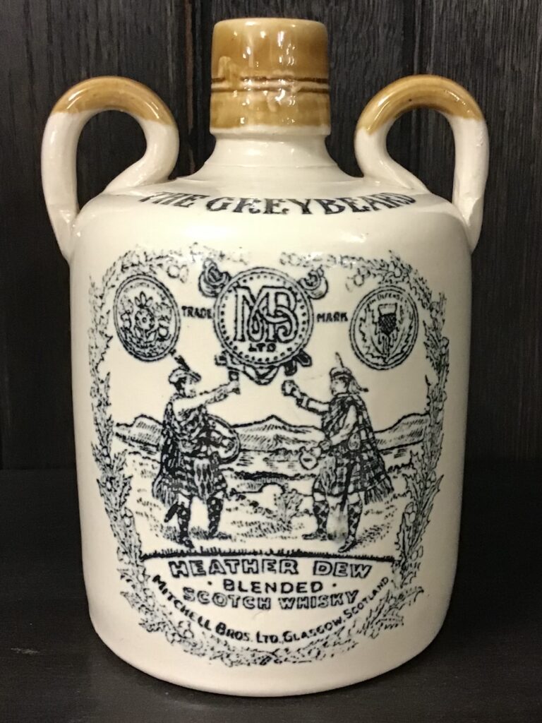 Heather Dew Scotch Whisky "The Greybeard" Stoneware Flagon [w261]