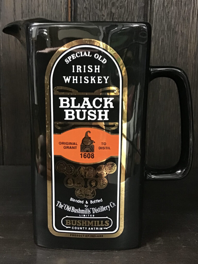 1980s/90s Black Bush Irish Whiskey Jug [w291]
