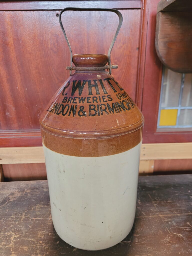 R. White Stoneware Flagon [sw011]