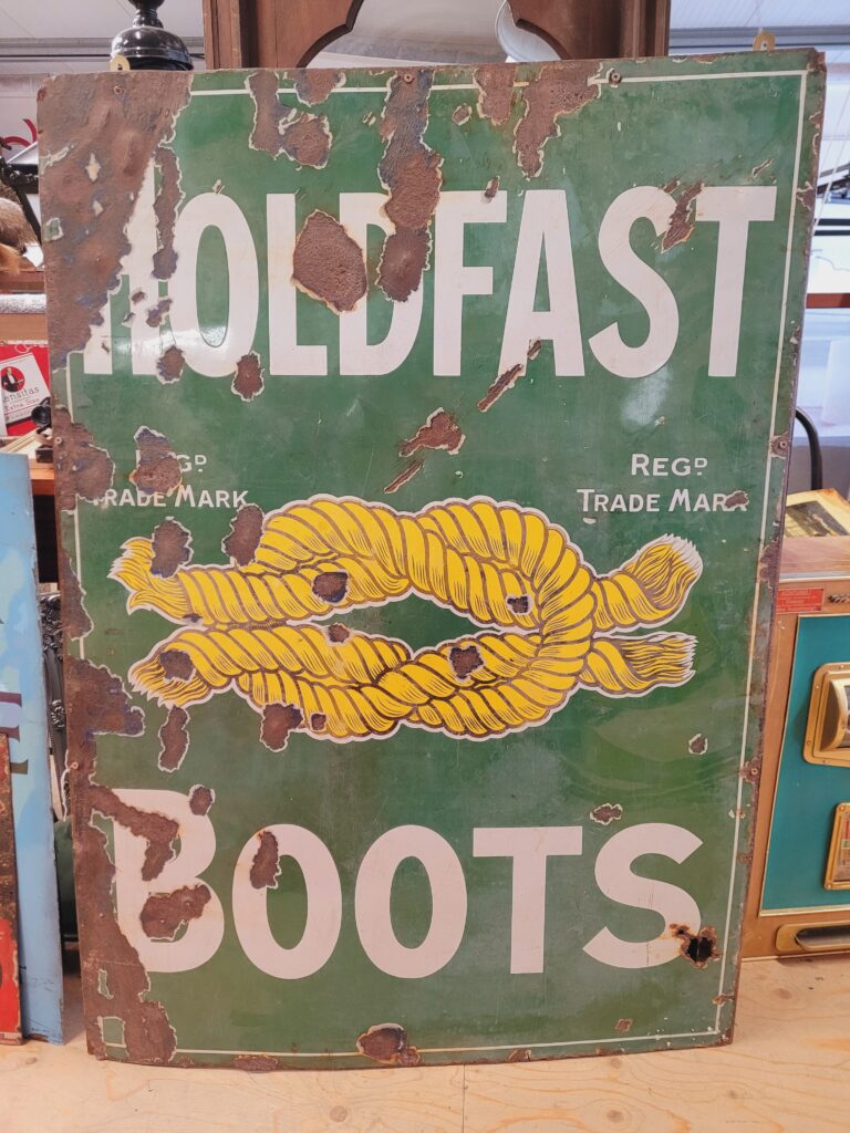 Holdfast Boots Enamel Sign
