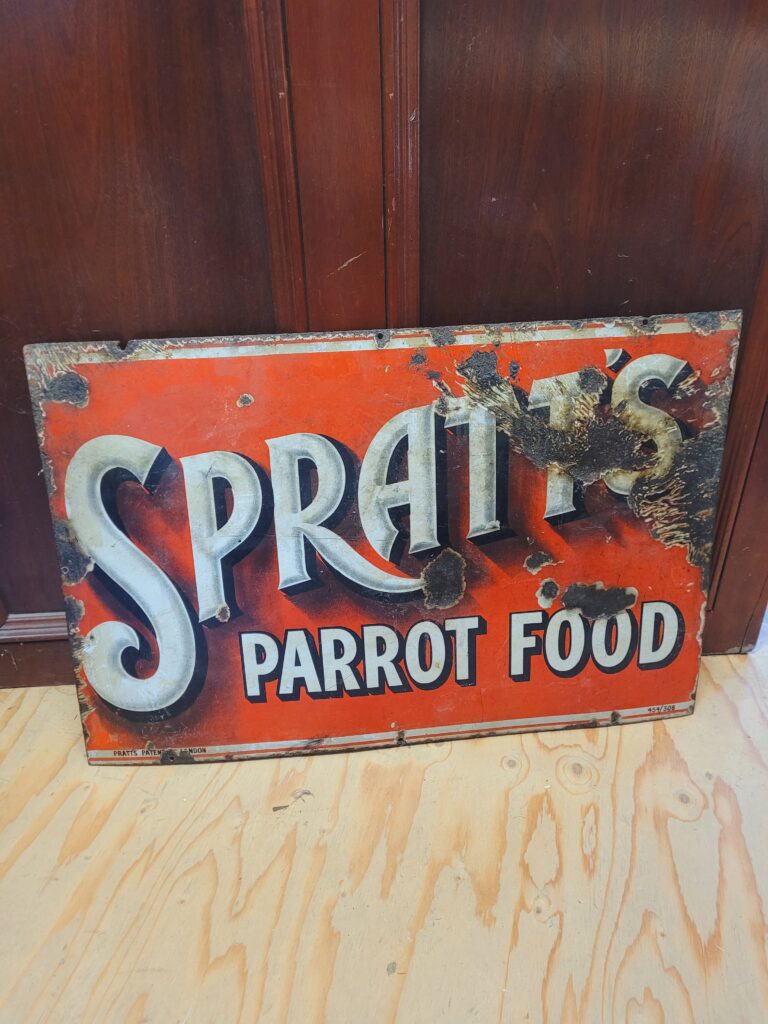 Spratt's Parrot Food Enamel Sign