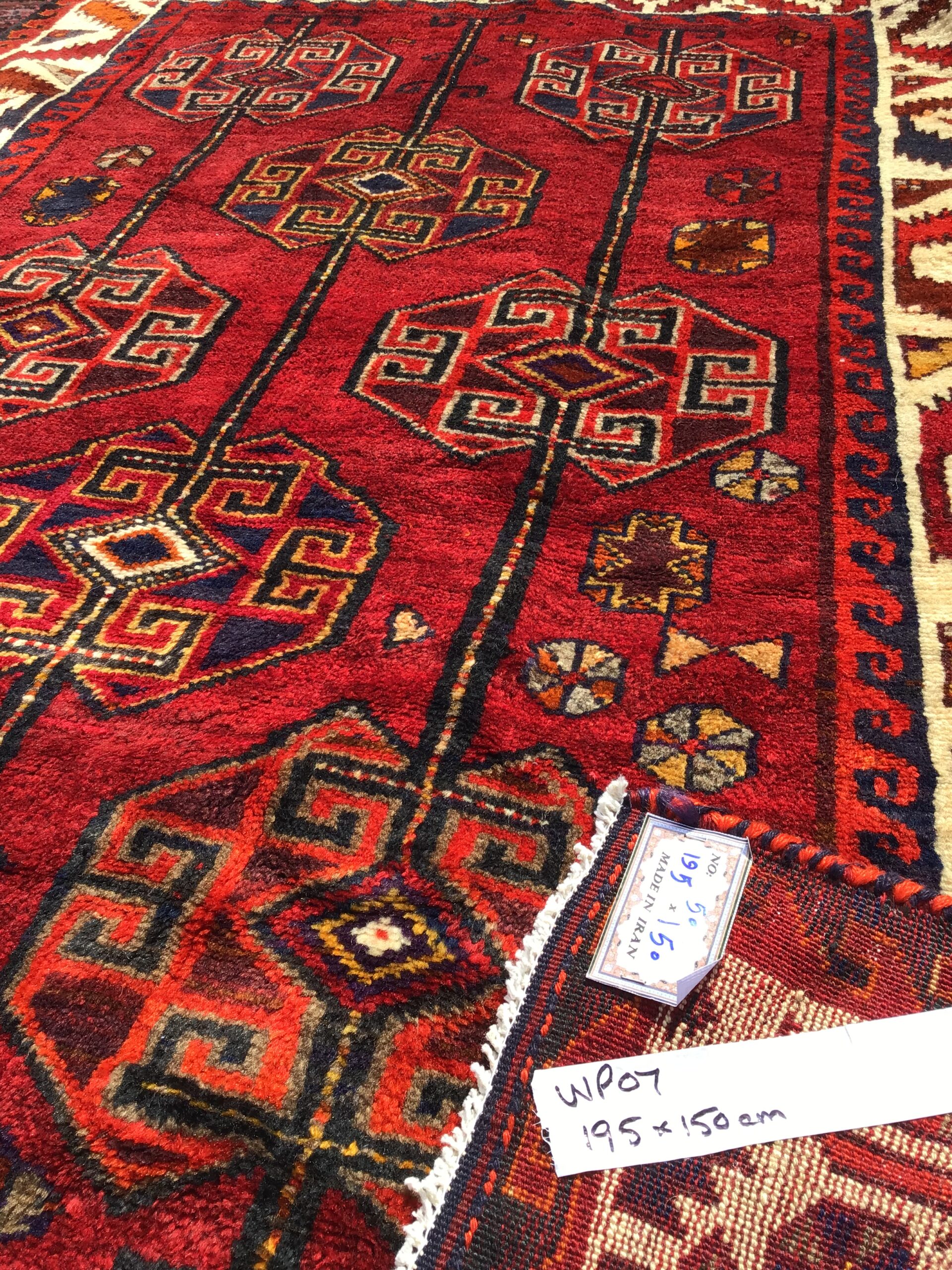 Rich red-ground Qashqai Rug [WP07] - On The Square Emporium