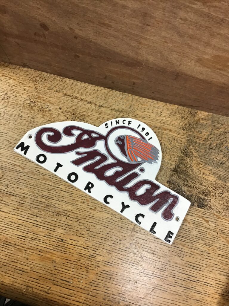 Indian Motorcycles Cast Iron Sign