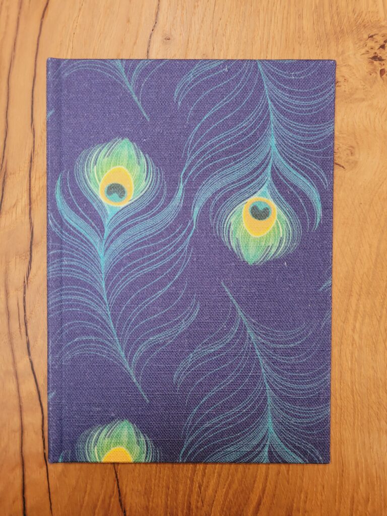 Fabric Covered Journal - Peacock Feathers