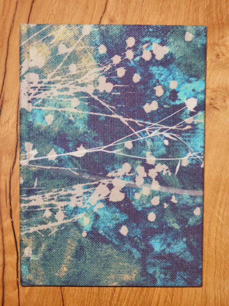 Fabric Covered Journal- Green & Blues Wildflower