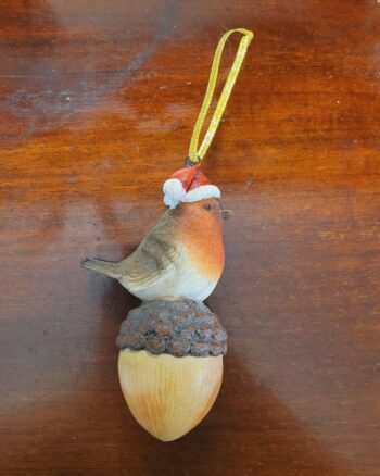 Robin on Acorn Bauble