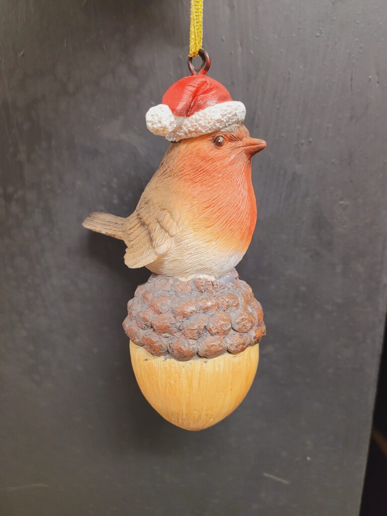 Robin on Acorn Bauble