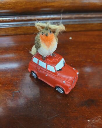 Robin on Car Bauble