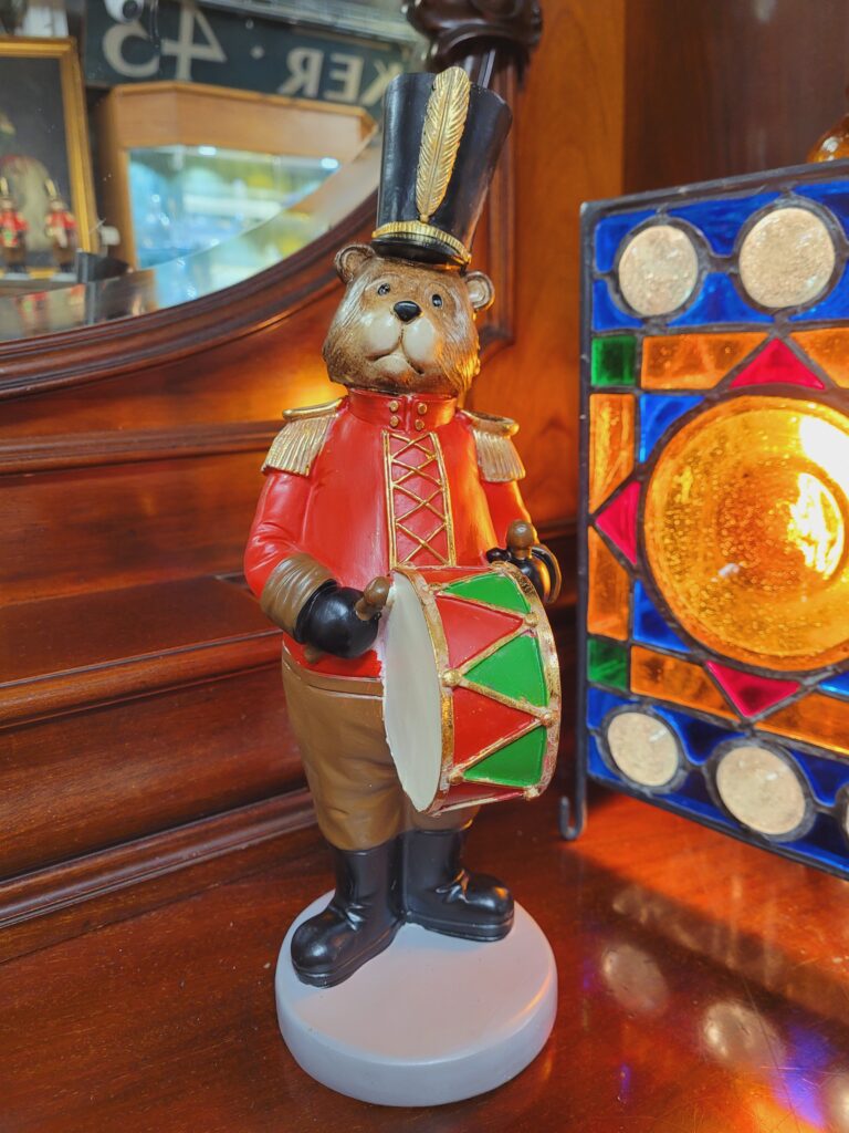 Bass Drum Christmas Bear Statue