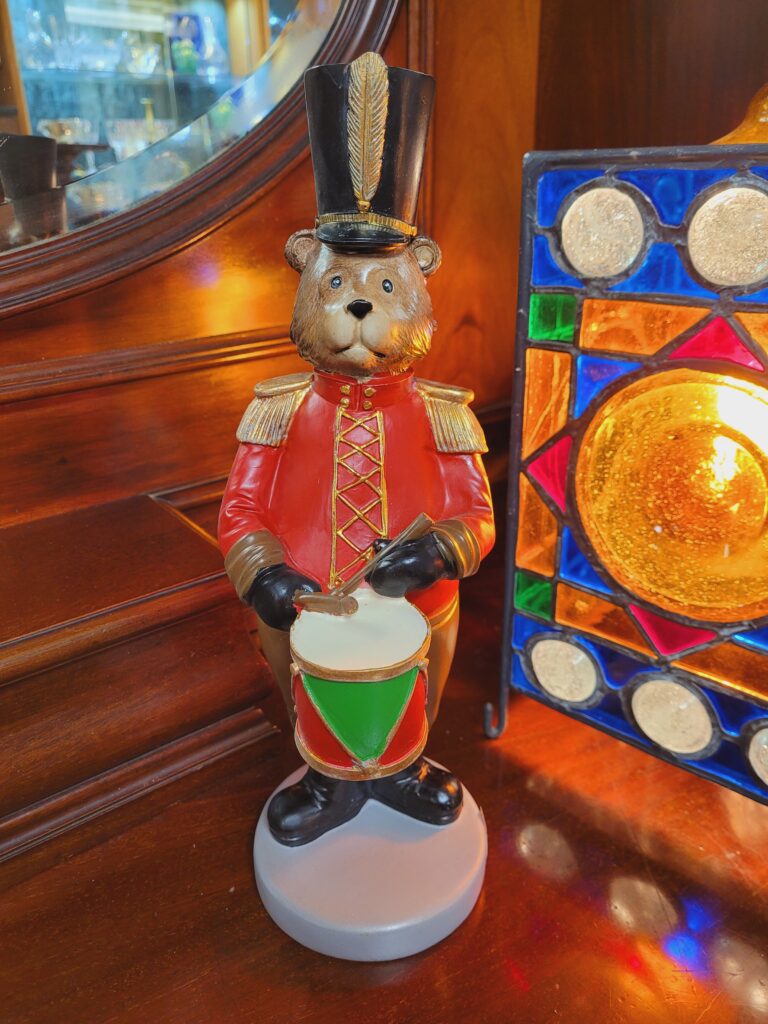 Snare Drum Christmas Bear Statue