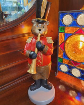 Horn Playing Christmas Bear Statue