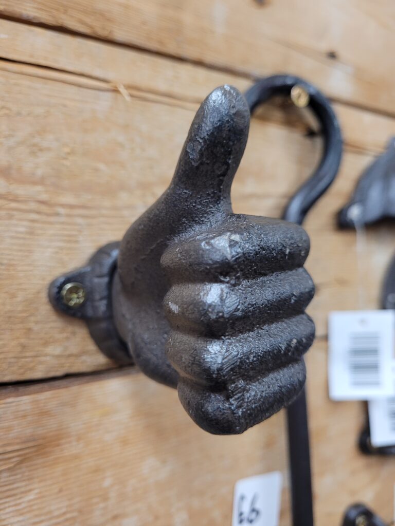 Thumbs Up Cast Iron Hook [7103]