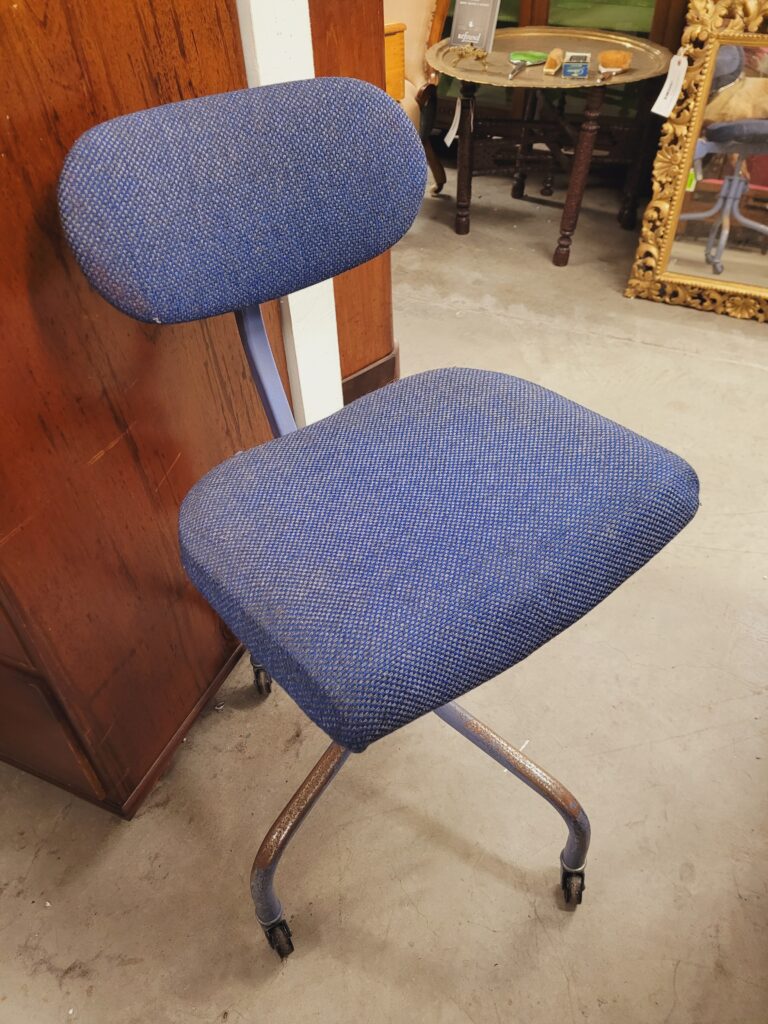 Mid-Century Blue Office Chair