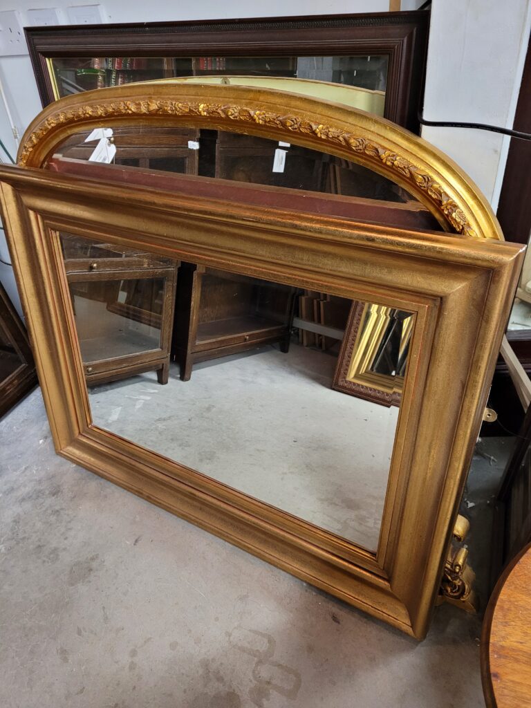 Rectangular Gold Frame Wall Mirror