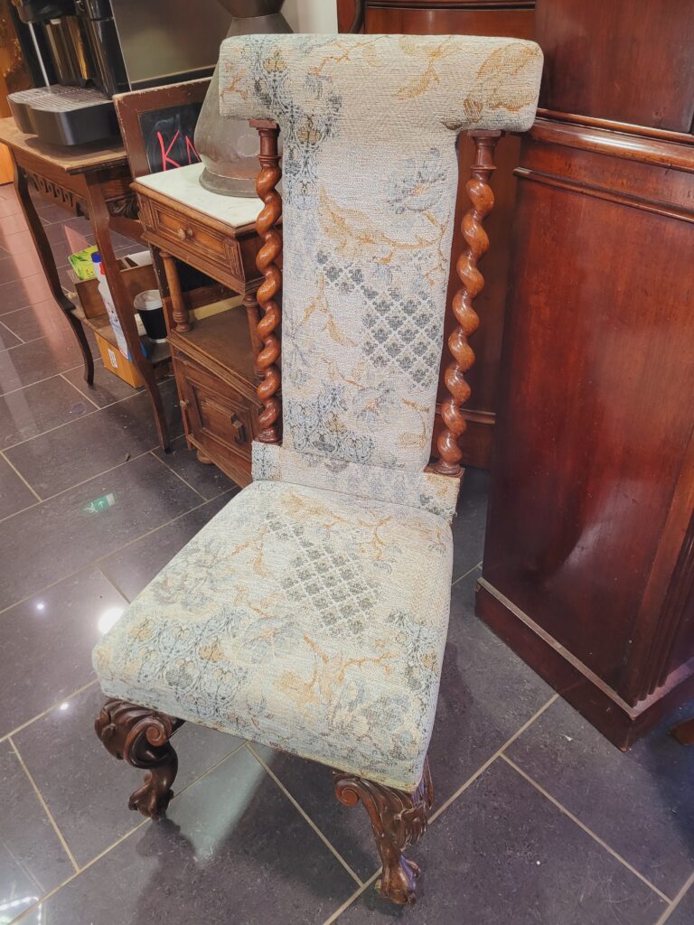 c1880 Rosewood Prayer Chair on Casters