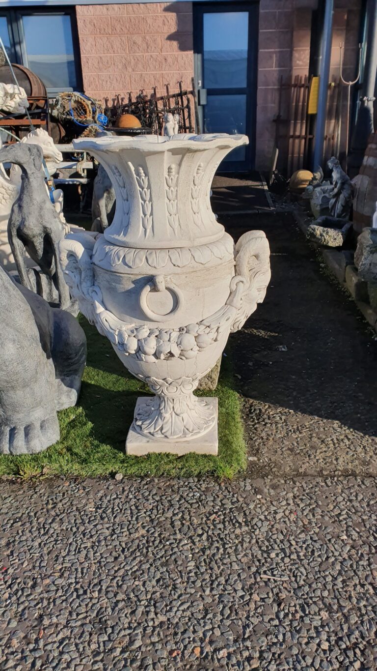 Pair of Large Stone Pan Vase Planters