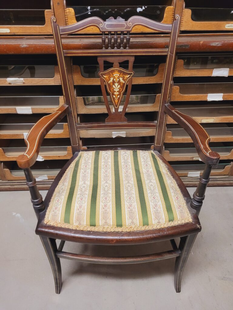 Victorian Bedroom Chair with Exquisite Fine Marquetry