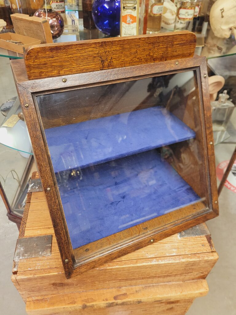 Velvet Lined Wooden Display Cabinet