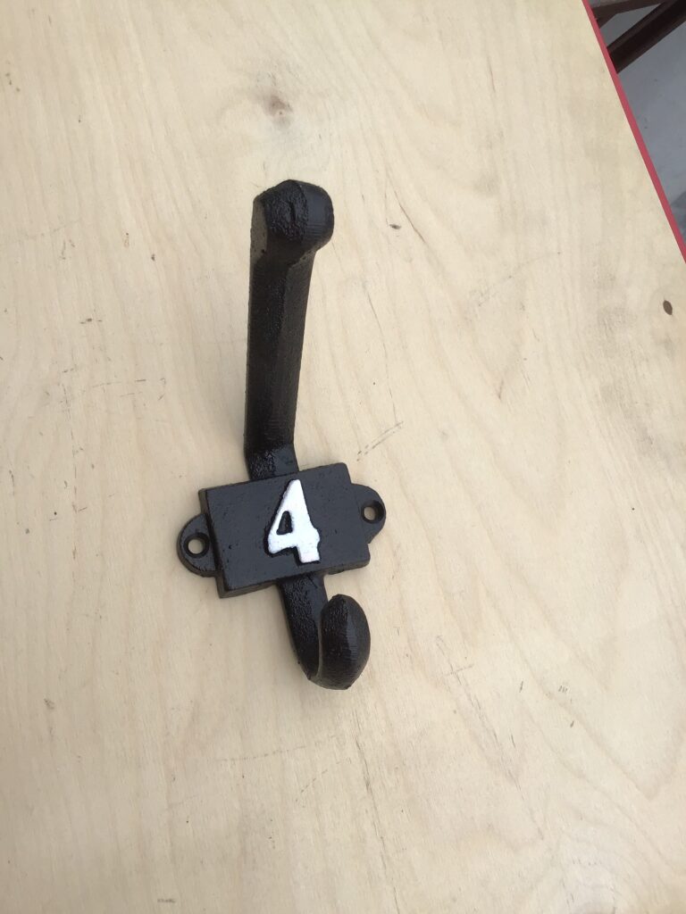 Cast Iron Number 4 Coat Hook