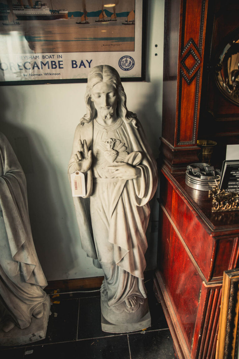 Antique Hand-carved Marble Statue of Jesus