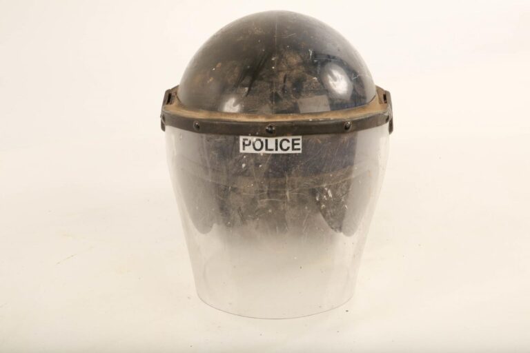 A late 20th century Riot Police helmet