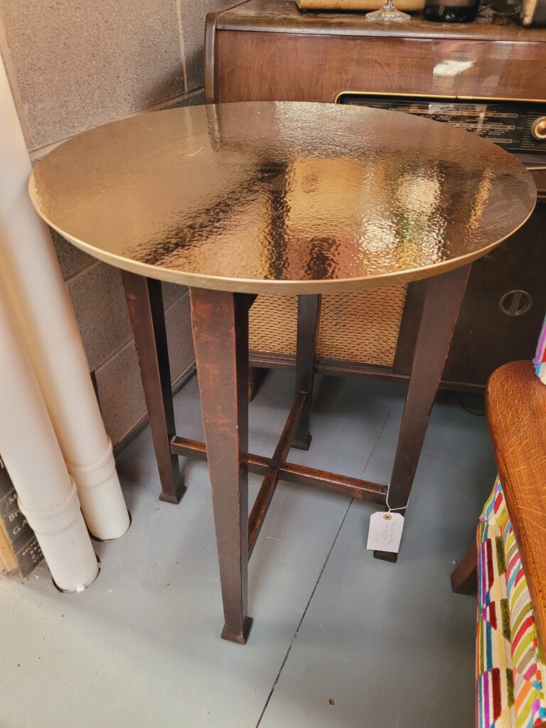 Mackintosh-style Table with Brass Top