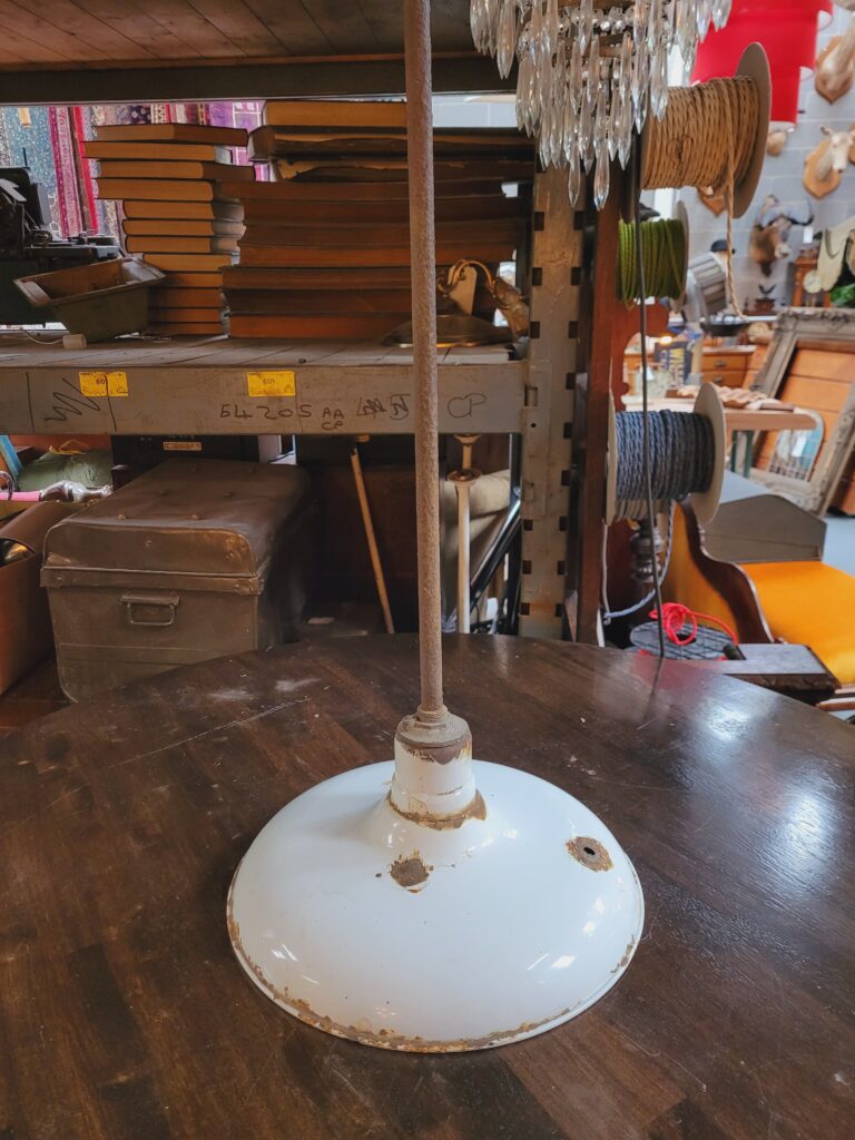 White Enamel Industrial Light