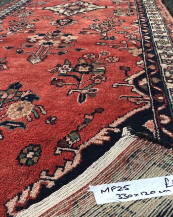 Vintage Washed Red Persian Hamadan Rug 330x120cm [MP25]