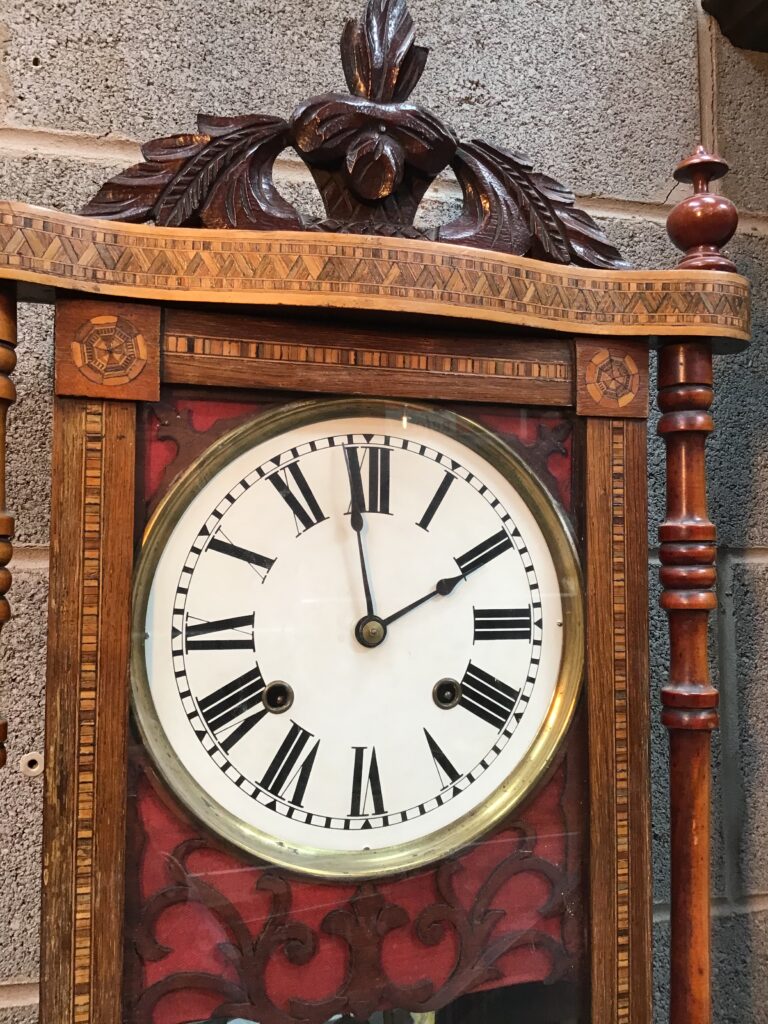 Viennese Clock with Marquetry Case