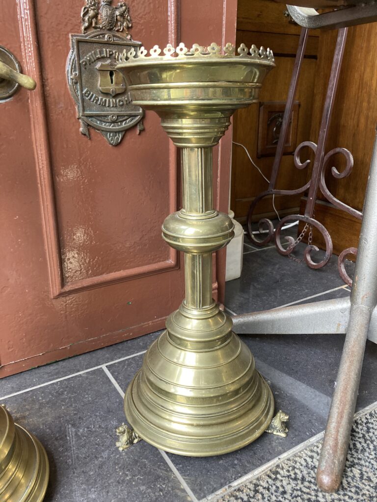 Pair Brass Altar Candlesticks