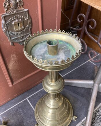 Pair Brass Altar Candlesticks