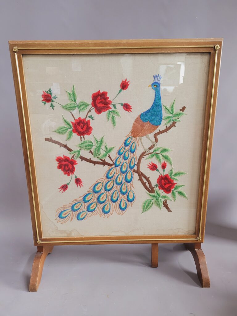 Peacock Fire Screen/Folding Table