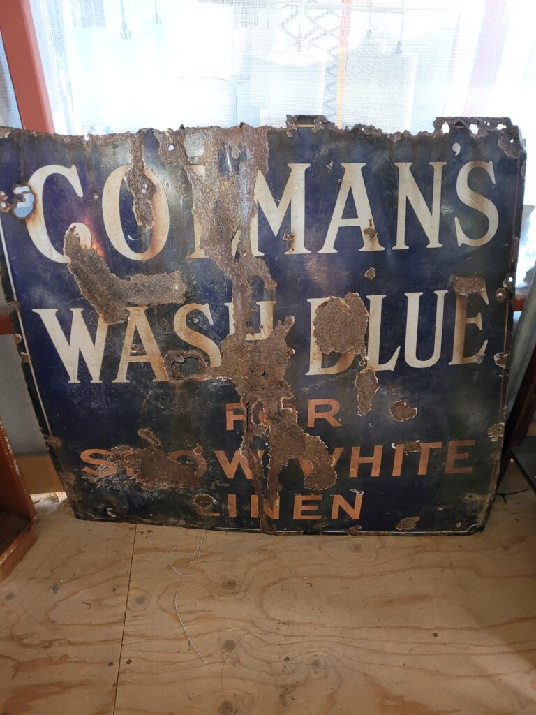 Colman's Wash Blue Enamel Sign [w556]