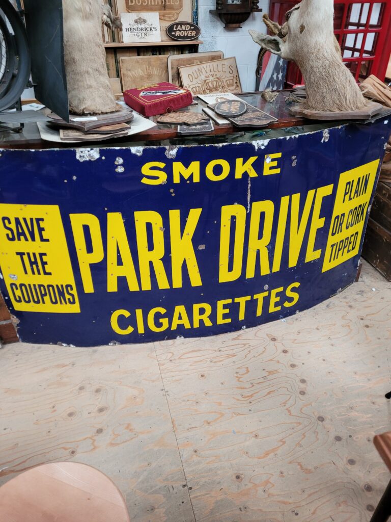 Large Park Drive Cigarettes Enamel Sign [w567]