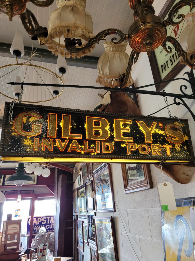 Original 50s/60s Gilbey's Port Light-up Sign [w568]