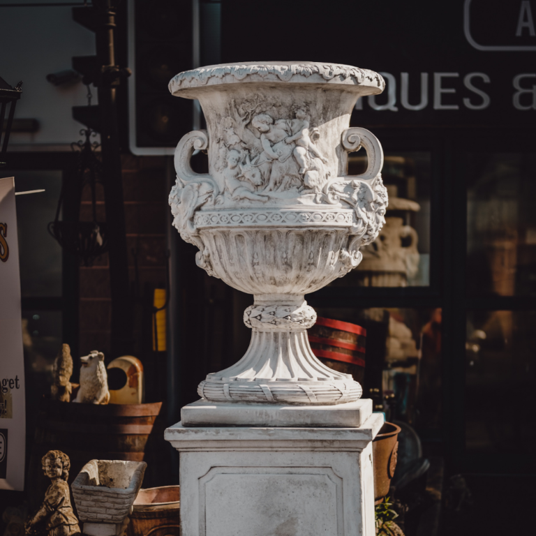 Huge Urn Planter on Plinth [pair]