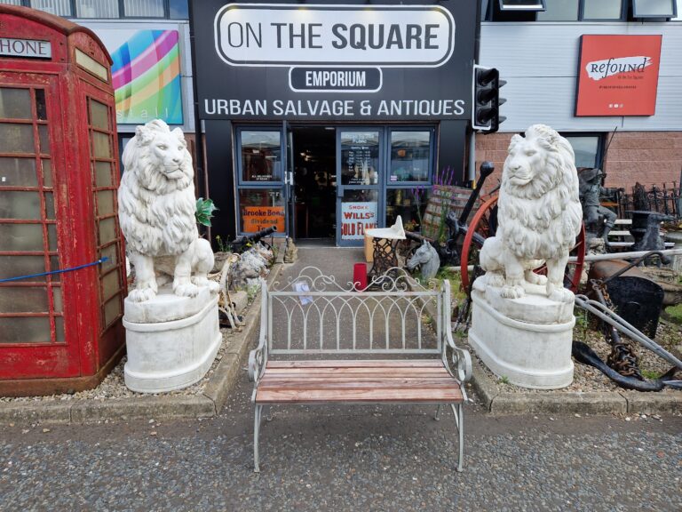 Ornate Wood and Cast Iron Garden Bench