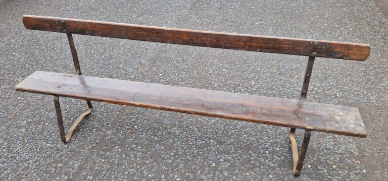 Long Iron and Wood Bench
