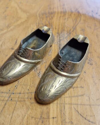Brass Novelty Ashtrays in the Shape of Shoes