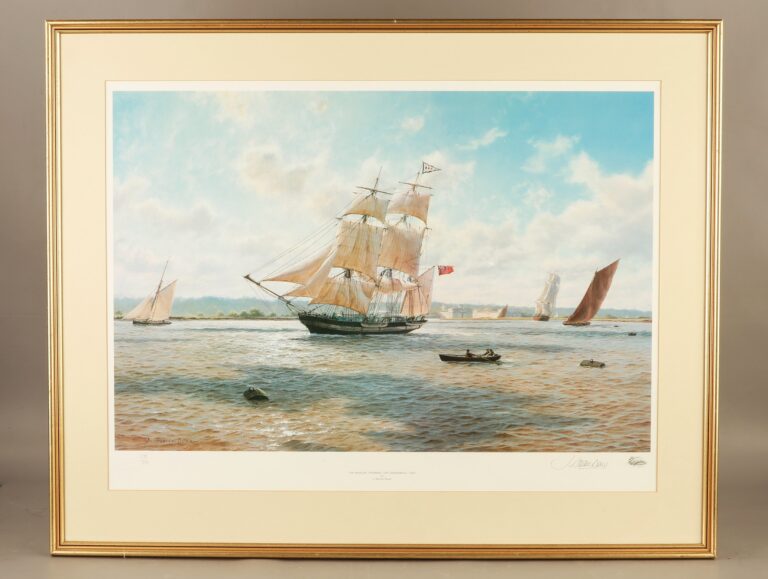 The Whaler 'Phoenix' off Greenwich - 1820 by J. Steven Dews